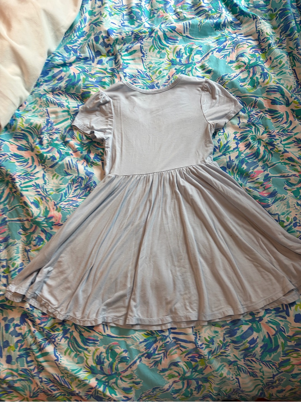 Little Snuggles Bamboo Light Blue Girls' Short Sleeve Twirl Dress -
